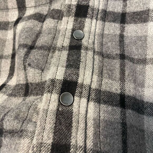 Prana Asgard Hooded Lined Flannel Shirt Charcoal Size Small - Picture 4 of 9